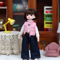 Joyfull Vêtements pour poupées BJD 6 points, échelle 1:12, 30 cm, Gilet d'hiver en duvet, Tissu de confection de costumes et robes décontractés et personnalisés, pour les plus de 14 ans