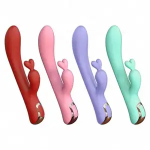 Fábrica Atacado Impermeável Recarregável Silicone Duplo Swing Vibrador G-Spot Dildo Forma Coelho Vibrador Para Feminino