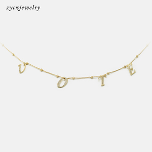 Dây Chuyền Mạ Vàng 26 Chữ Cái Mặt Dây Chuyền Quyến Rũ Michelle Obama Biểu Quyết Bán Chạy - Product Image 4