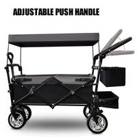 Chariot de plage pliable, chariot de camping, chariot à deux étages, poussette pliable pour bébé