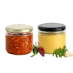 Bocaux en verre de 300 ml, 350 ml, 360 ml avec couvercle à vis en métal blanc de 82 mm avec doublure en <span class=keywords><strong>plastisol</strong></span> pour sauce salsa - Product Image 5