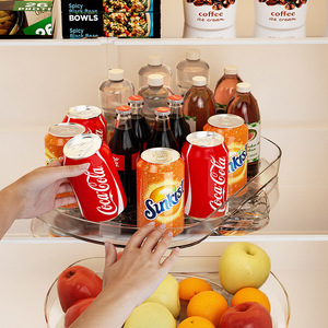 ถาดพลาสติกหมุนได้สำหรับจัดระเบียบจานหมุนลายครามสไตล์ทันสมัย360องศากันลื่นในห้องครัว - Product Image 4