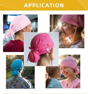 Gorro Quirúrgico Ajustable Personalizado con Bolsillo Trasero Grande para Cola de Caballo, Hecho de Algodón para Hospitales, Clínicas y Laboratorios - Product Image 2
