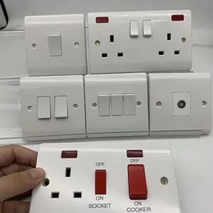 Manufacturer Kenya African universal 2 gang 1 way small button bakelite electrical 13A plug wall mounted sockets and switches