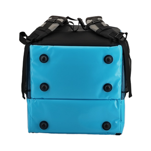 Logo personalizzato blu telone isolato zaino impermeabile con chiusura a cerniera grande capacità per la consegna di cibo e uso di biciclette - Product Image 5