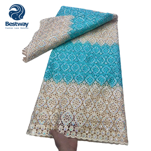 Bestway <span class=keywords><strong>Guipur</strong></span> asequible con bordado de encaje de lentejuelas Tela de encaje de cordón de alta calidad para mujer - Product Image 2