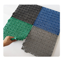 Tapis de sol emboîtables d'extérieur pour piscine, terrasse, drain, patio, balcon, chenil, volaille, noir
