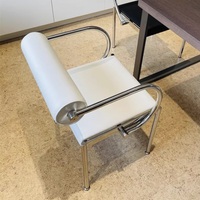 Chaise de salle à manger en acier inoxydable, chaise de café simple en acier, chaise inclinable de loisirs, chaise d'étude, chaise de salon