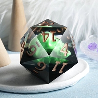 Nouveau design de dés à jouer en forme de crâne, 55 mm, géants, personnalisés, 20 faces, dés liquides en résine, bords tranchants, polyédriques, dés D20 pour TTRPG