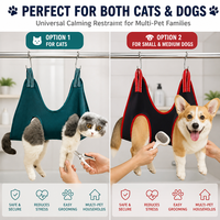 Harnais de toilettage pour chien et chat en maille respirante avec crochets en S pour la coupe des ongles – Aide au toilettage
