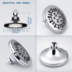 Cabezal de Ducha Multifuncional de 5.51 Pulgadas, Redondo, con Rociador de Lluvia de Alta Presión, para Baño - Product Image 1