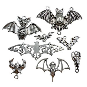 Nouveaux accessoires de bijoux de charme en alliage populaire marine argent chauve-souris gothique chapeau collier sac boucles d'oreilles - Product Image 1