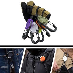 Porte-clés rétractable robuste avec mousqueton multifonction, porte-badge avec fil d'acier de 60 cm (25,6 pouces) - Product Image 5