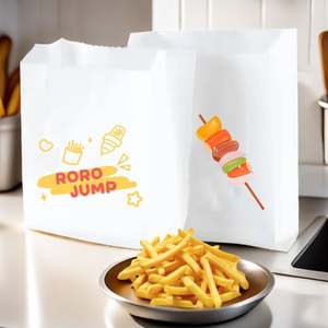 Sac en papier kraft brun de qualité alimentaire, imprimé avec logo personnalisé, résistant à la graisse, pour emballer biscuits, beignets, sandwichs et pains. - Product Image 5