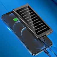 Nouvel arrivage de chargeur solaire portable Smart Slim 10000mah Power Bank Charge rapide avec lumière LED 20000mah étanche