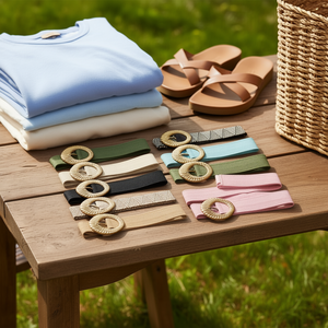 Cintura in Erba Sintetica con Fibbia Ovale in Metallo da 5 Cm - Product Image 2