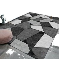Moderner Stil 3D-Gedruckter Geometrischer Teppich mit Niedrigem Flor, Polyester, Haustierfreundlich, Langlebig, Preisgünstig, Großflächig, Flauschig, Maschinell Hergestellt