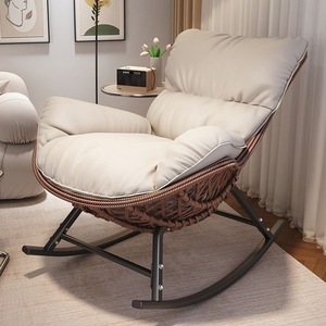 <b>Rattan</b> Woven Lobster Rocking Chair Vintage Thickened Recliner Lazy Leisure <b>Sofa</b> For Balcony Courtyard Living Room Relaxation - Product Image 1