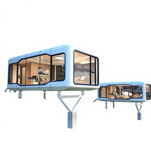 Bâtiment de bureau de luxe préfabriqué et portable en conteneurs d'acier micro-modernes, étanche et alimenté à l'énergie <span class=keywords><strong>solaire</strong></span>, type capsule spatiale - Product Image 1