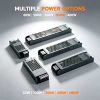 Alimentation LED ultra-mince 100W 200W 300W 400W 12V 24V, transformateur AC 110V-240V vers DC pour bande LED