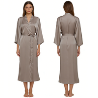 Robes Kimono longues sexy, peignoirs, chemise de nuit, robes de mariage en satin grande taille 6040
