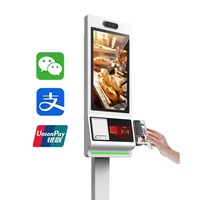 Kiosque de commande automatique pour restaurant, écran tactile, machine de paiement de factures avec lecteur de codes-barres en option, fonction SDK