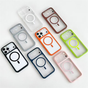 Coque de téléphone magnétique transparente originale pour iPhone 17 16 15 14 Pro Max, avec conversion de caméra et dos néon transparent - Product Image 3