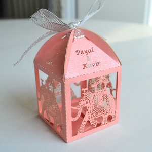 Offre Spéciale fournitures de fête de conception d'éléphant <span class=keywords><strong>indien</strong></span> cadeaux de mariage boîte-cadeau boîte de bonbons découpée au laser - Product Image 6