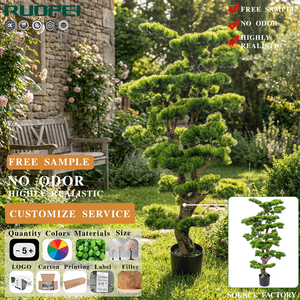 Bonsai Artificiale di Pino Personalizzato Resistente ai Raggi UV, Grande Pianta Finta di Podocarpus in Vaso per Decorazioni Commerciali, Hotel e Giardini - Product Image 2