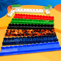 Support de règles de mahjong de luxe américain, 4 ensembles, en acrylique cristal moderne, personnalisable en couleur, avec logo/graphisme, pour divertissement