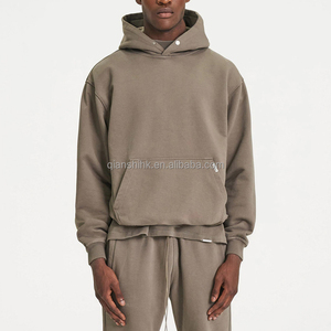 Sweats à capuche courts unisexe épais polaire sweats à capuche Streetwear 100% coton 500 Gsm français Terry sweats à capuche lourds hommes de haute qualité - Product Image 3