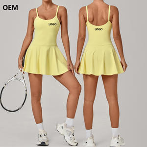 カスタムロゴ入りセクシーなストラップ付きタイトスポーツドレス、胸パッド付き、通気性抜群、アウトドアゴルフ、美しい背中、テニス、パデルドレス、女性用 - Product Image 1