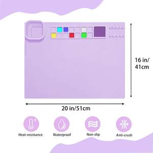 Tappetino da disegno portatile in silicone antiaderente per bambini - Tappetino da pittura riutilizzabile per bambini con tazza, set di giocattoli educativi creativi per il disegno - Product Image 3