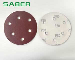 फैक्टरी थोक 5 इंच 0/6/8 छेद एल्यूमीनियम ऑक्साइड हुक और लकड़ी और धातु पॉलिश के लिए लूप सैंडपेपर - Product Image 2