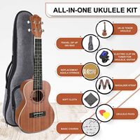 Vente en gros d'ukulélés professionnels en bois à 4 cordes de 26 pouces avec logo personnalisé