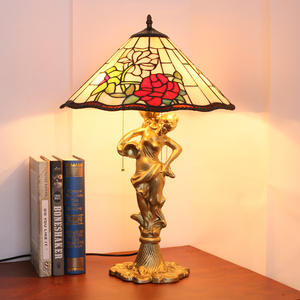 Lámpara de Mesa de Estilo Clásico Personalizada con Rosa, Flexible, de ABS, para Estudio, Dormitorio, Cafetería, Sala de Exposiciones, Restaurante Musical, Arte Decorativo - Product Image 1