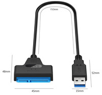 Cable USB 3.0 a SATA de 22 pines para disco duro, 7+15 pines, plástico ABS, conector de intercambio en caliente para disco duro/SSD de 2.5 pulgadas, adaptador convertidor para portátil/escritorio