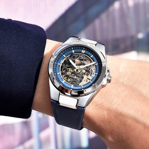 Benyar <b>Automatic</b> Mechanical <b>Skeleton</b> <b>Watch</b> 50m Waterproof Men's Sport Fashion Blue Strap BY-5207 - Product Image 4