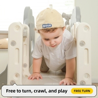 Combinaison toboggan et balançoire en plastique de petite taille pour enfants, avec structure d'escalade, jouet de jeu sûr pour les tout-petits à usage domestique