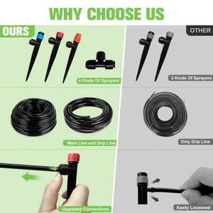 Kit d'irrigation goutte à goutte 1/2 pouce à connexion rapide, 33 pieds, 197 pieds, système d'arrosage de jardin, ensemble de tuyaux automatiques pour fleurs et plantes - Product Image 2