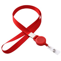 Lanière personnalisée vierge en polyester coloré pour sérigraphie, rétractable type yoyo avec enrouleur de badge