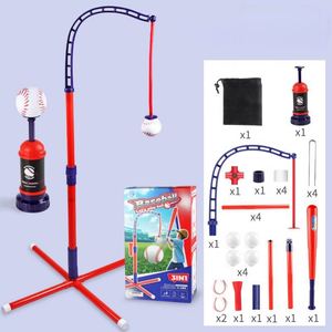 Set de Béisbol y Sóftbol 3 en 1 con Altura Ajustable para Interiores/Exteriores, Soporte para Pelotas, Lanzador de Pelotas, Regalo Deportivo, Juego al Aire Libre - Product Image 1