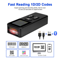YHDAA - Lector de Códigos de Barras Inalámbrico 2D CMOS, Mini Escáner de Códigos de Barras Portátil para Logística, Almacén e Inventario