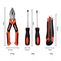 Ensemble d'outils multifonctionnels pour la maison, kit de réparation pour électriciens et charpentiers avec pinces, tournevis et couteau utilitaire.