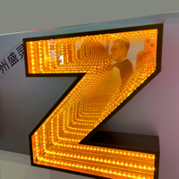 Le plus récent signe de miroir infini de lettre de canal acrylique illuminé par LED 3D personnalisé pour le mur