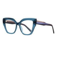 Monture de lunettes optiques surdimensionnées tendance en acétate, design mode féminin de haute qualité, forme œil de chat biseauté et épais, pour adultes
