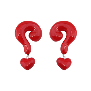 MUXCOR Wholesale Fancy Fashion <strong>Jewellery</strong> for Ladies Exaggerated Resin Question Mark Heart Anti-allergy Needles Earrings - Product Image 4