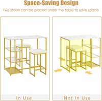 Ensemble de tables de bar modernes et ouvertes, 3 pièces, 2 tabourets de bar à hauteur de comptoir en PU, ensemble de tables de cuisine à manger pour petits espaces, chaises de table de pub