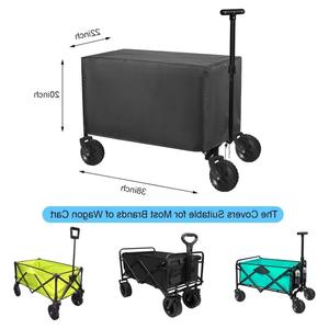 Housse de protection pour chariot de camping extérieur, en tissu Oxford noir, imperméable, à quatre roues, pour pique-nique et voyage - Product Image 4