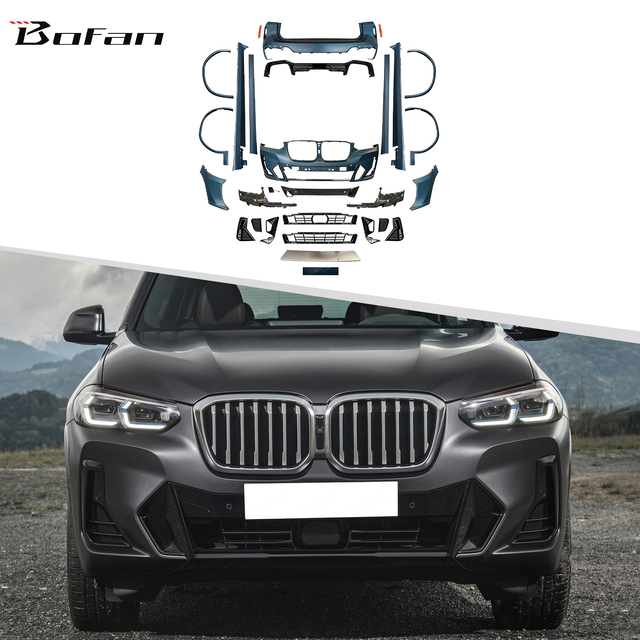 M-Tech Style Body Kit for BMW X3 G01 LCI 2022-2024 Front Bumper Rear Diffuser Side Skirts Direct Fit ABS Gloss Black